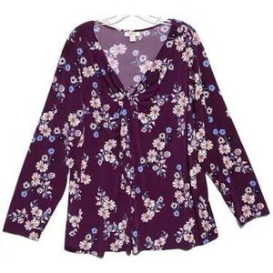 Style & Co. Plum Floral Blouse